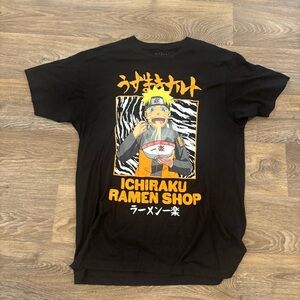 Naruto Shippuden Ichiraku Ramen Black Graphic Tee Men’s Large Anime Manga Shirt